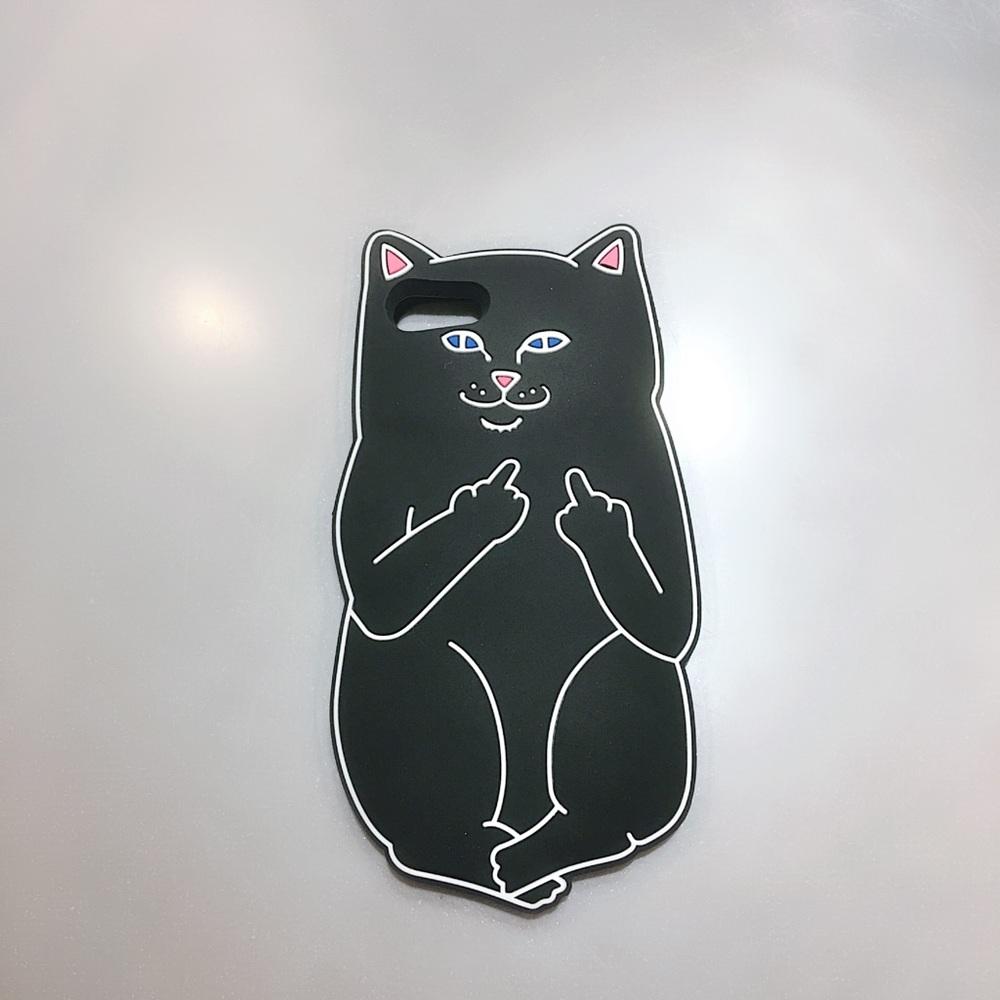 🌕Black cat fuck cool Korean Japanese phone case